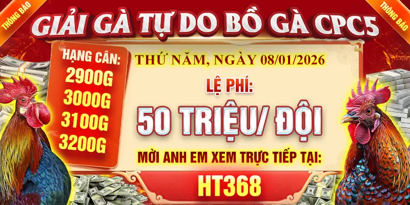Giải gà tự do CPC5 ngày 08/01/2026